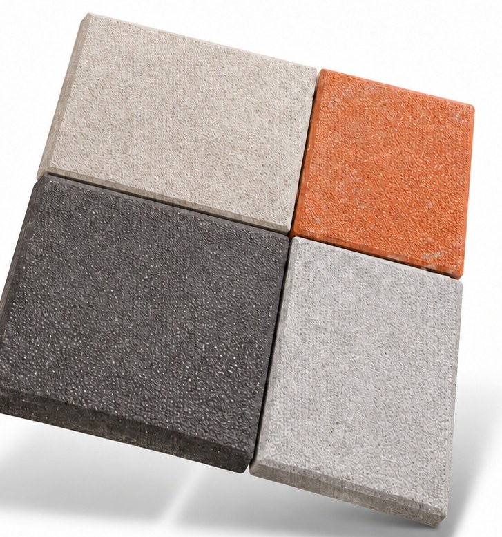 PM Spacers paver blocks in grey, dark grey and red