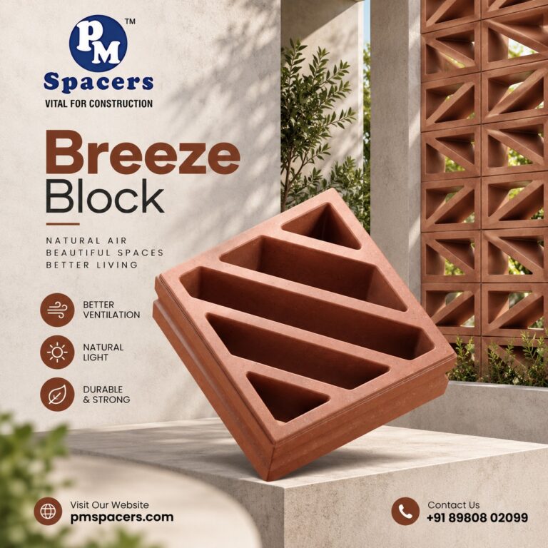 PM Spacers terracotta breeze block